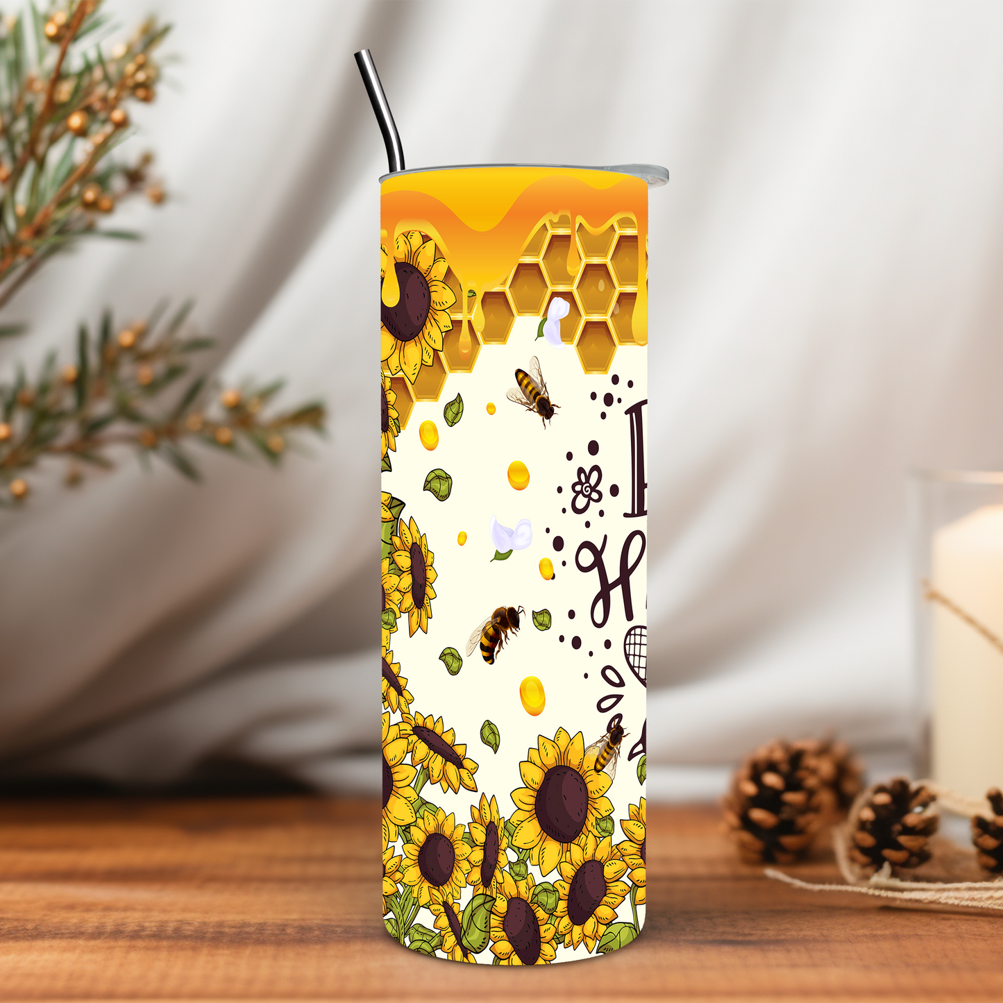 Bee Happy 20 oz Tumbler