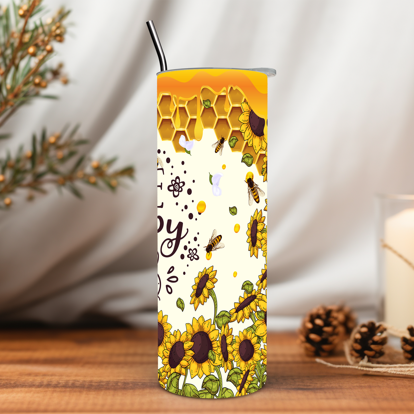Bee Happy 20 oz Tumbler