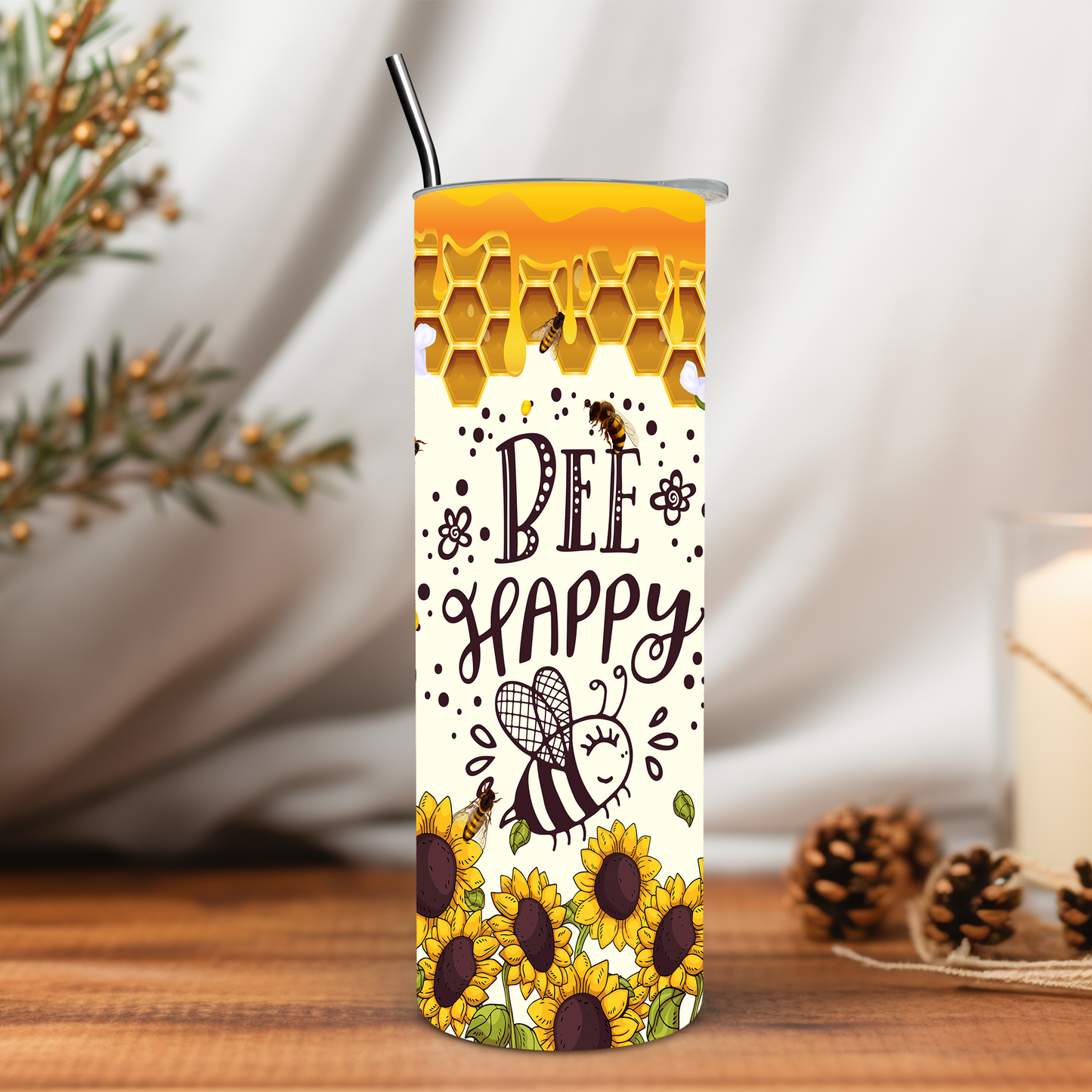 Bee Happy 20 oz Tumbler