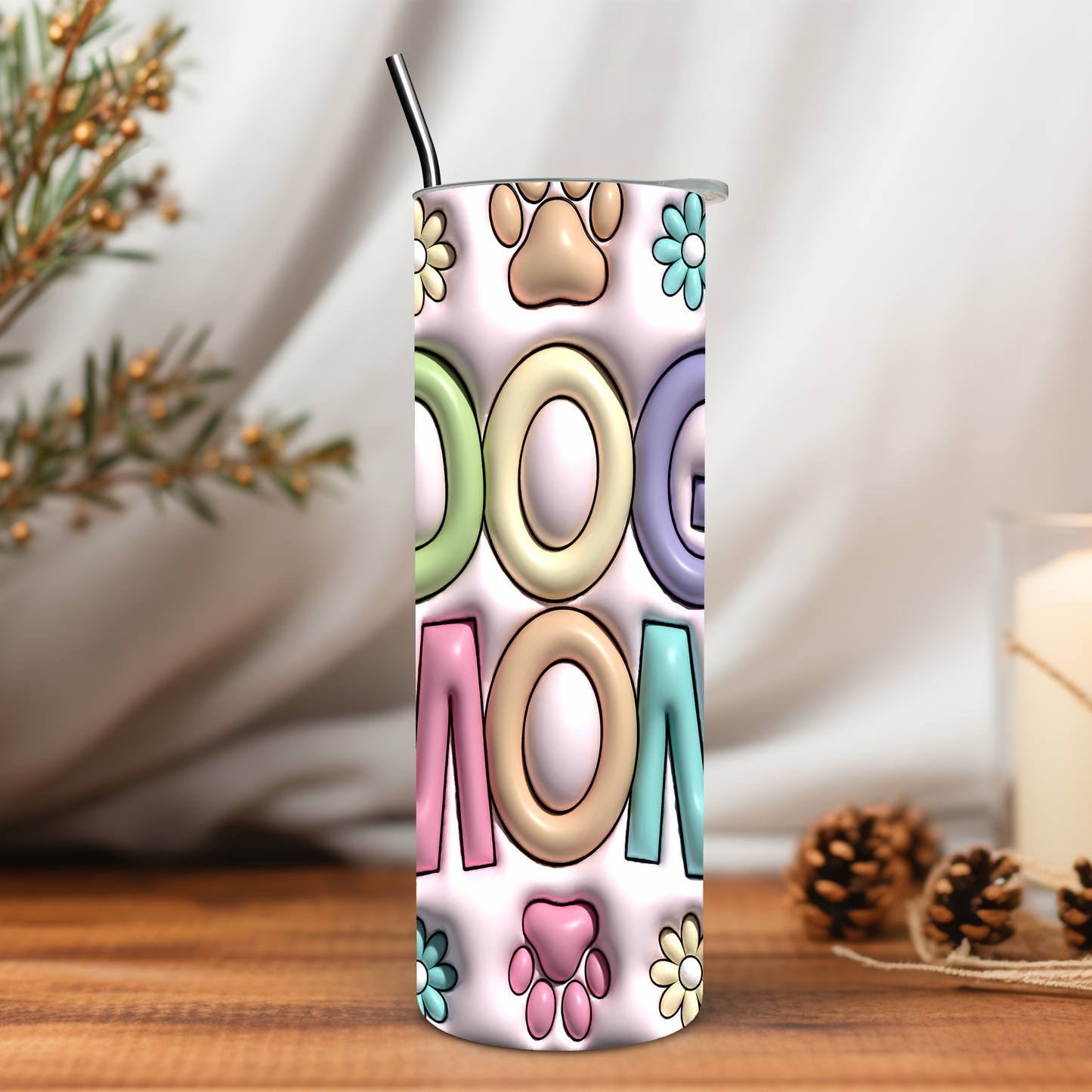 Dog Mom Inflated 3D 20 oz Tumbler
