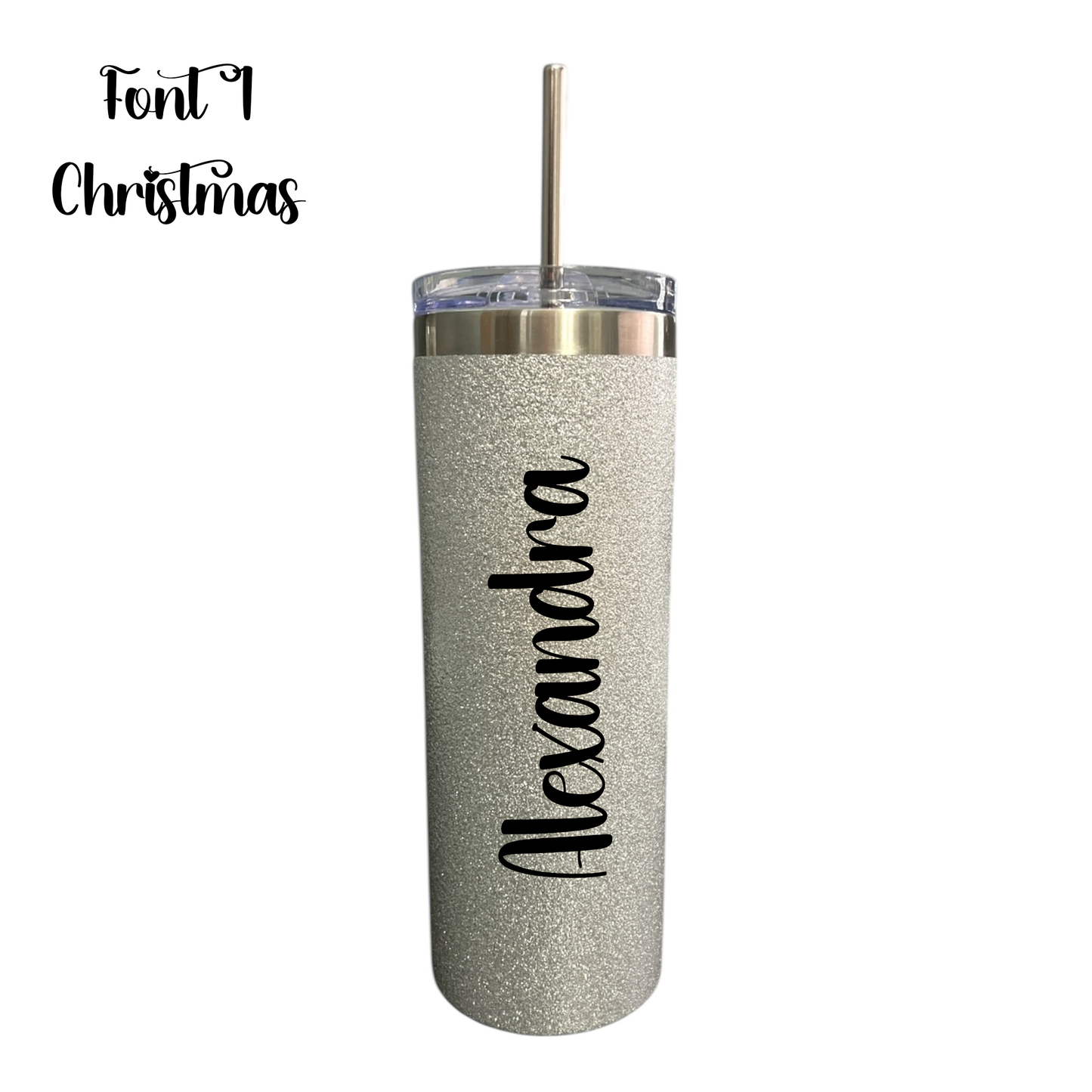 20 oz Personalized Sparkle Glitter Tumbler