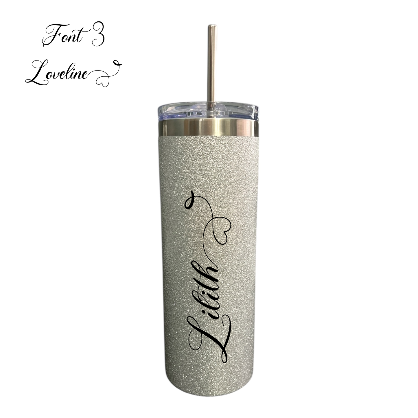 20 oz Personalized Sparkle Glitter Tumbler