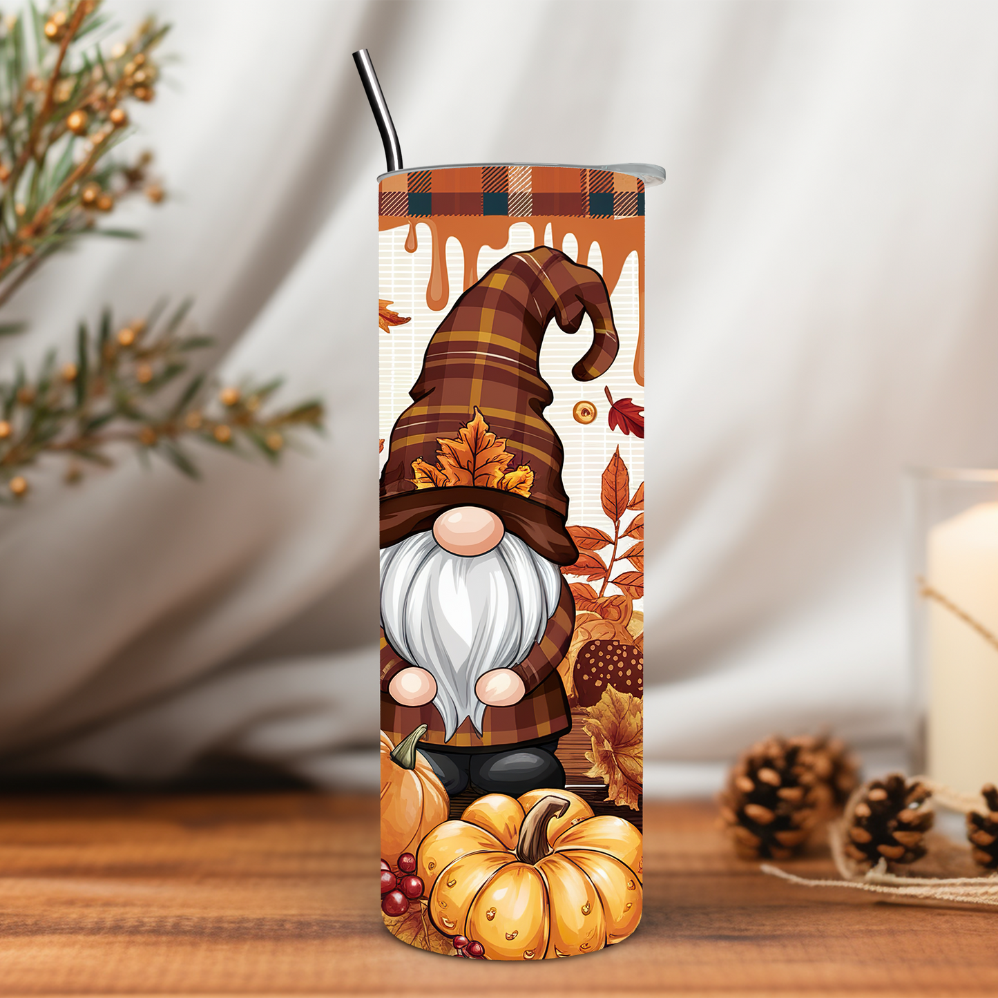 Fall Pumpkin Gnomes 20 oz Tumbler