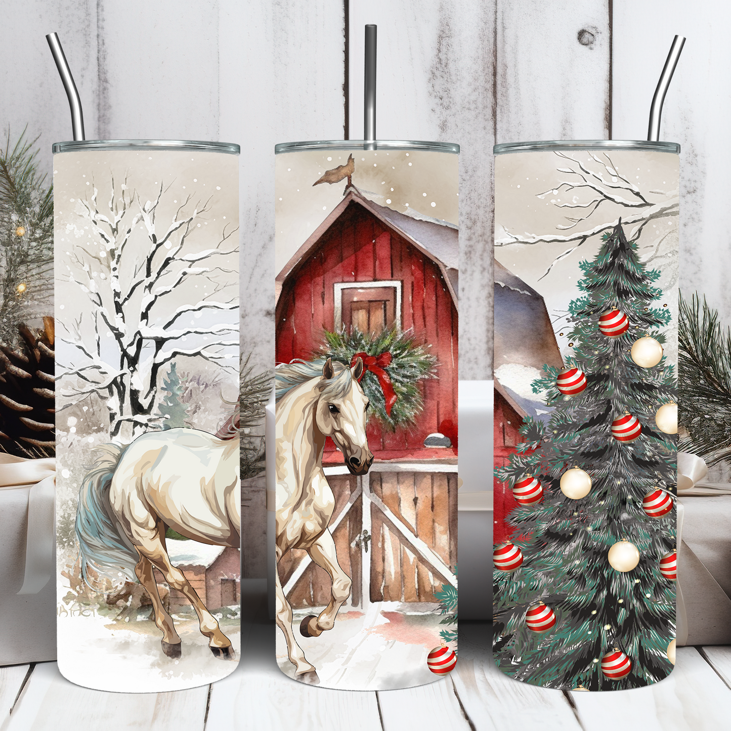 Christmas Horse 20 oz Tumbler