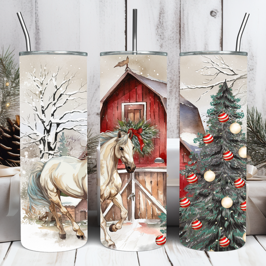 Christmas Horse 20 oz Tumbler