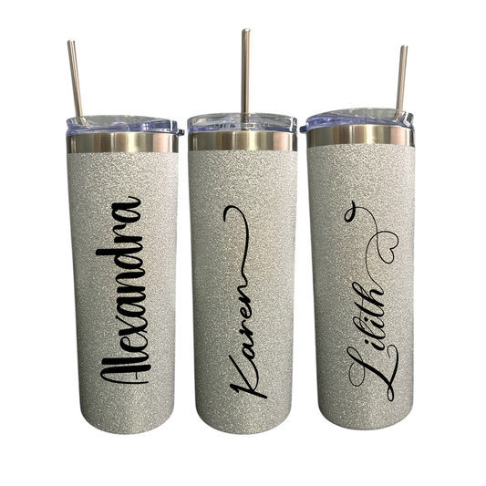 20 oz Personalized Sparkle Glitter Tumbler