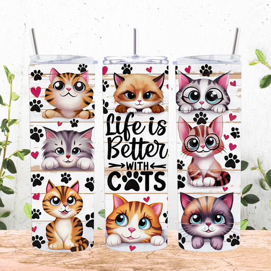 Life is Better with Cats 20 oz Tumbler