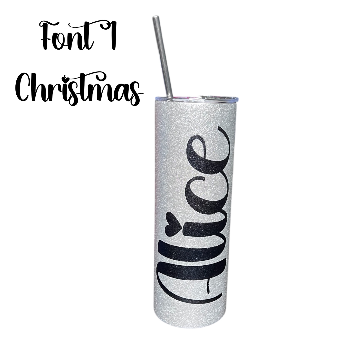 20 oz Personalized Sparkle Glitter Tumbler