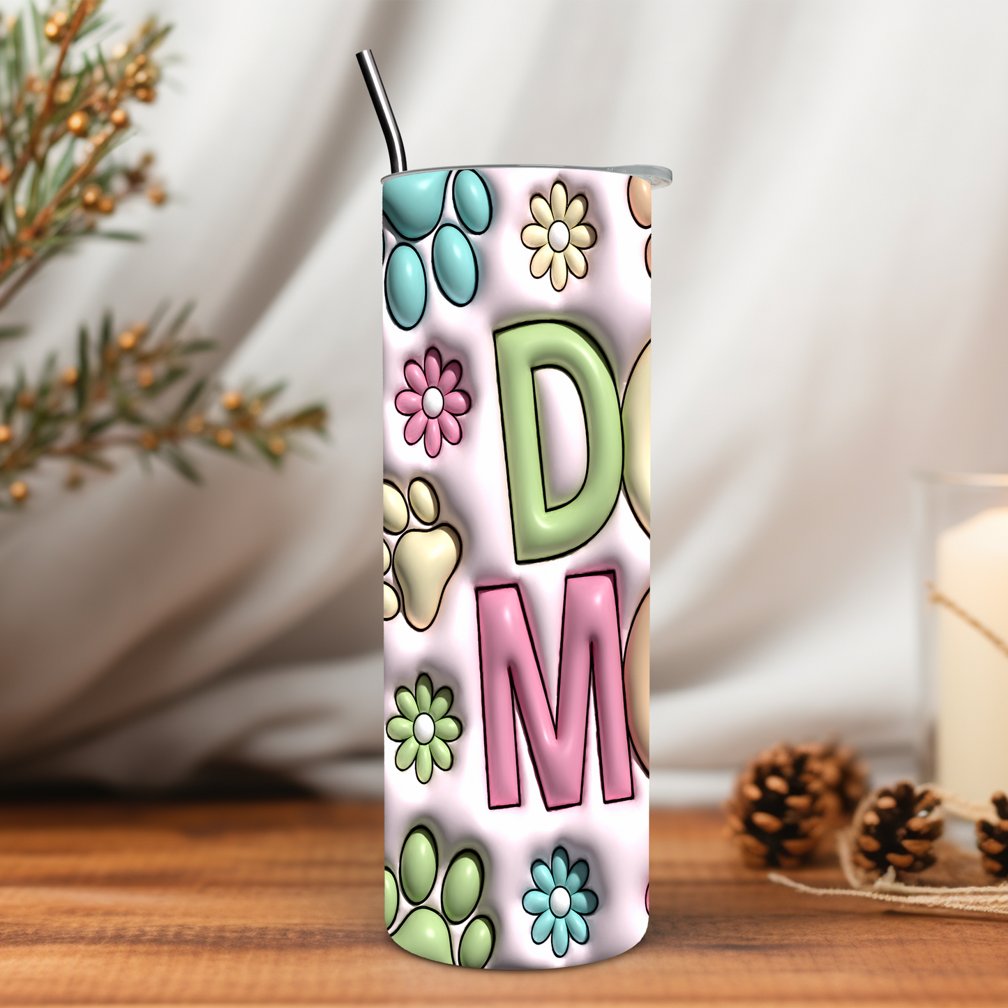 Dog Mom Inflated 3D 20 oz Tumbler