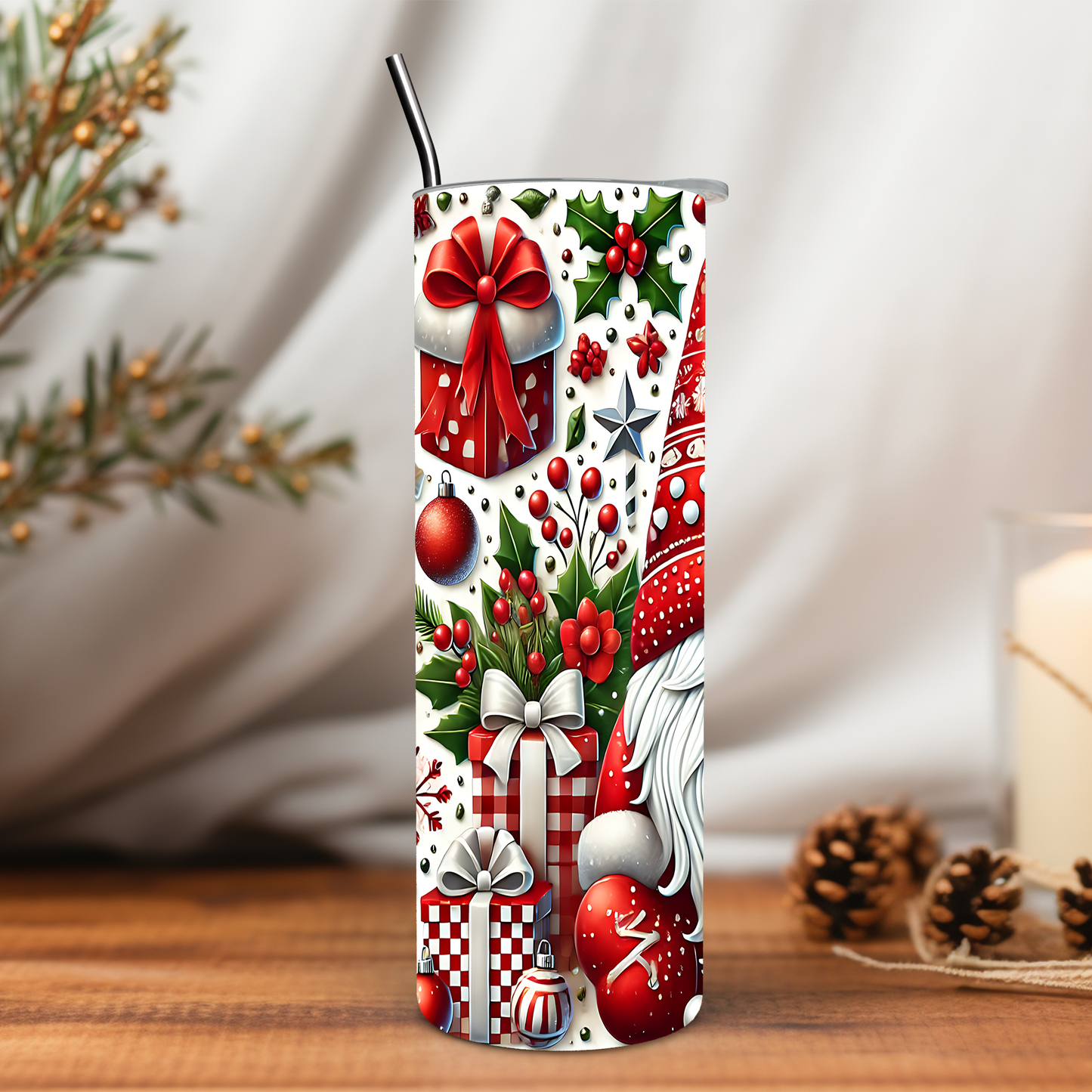 Christmas Gnome 20 oz Tumbler