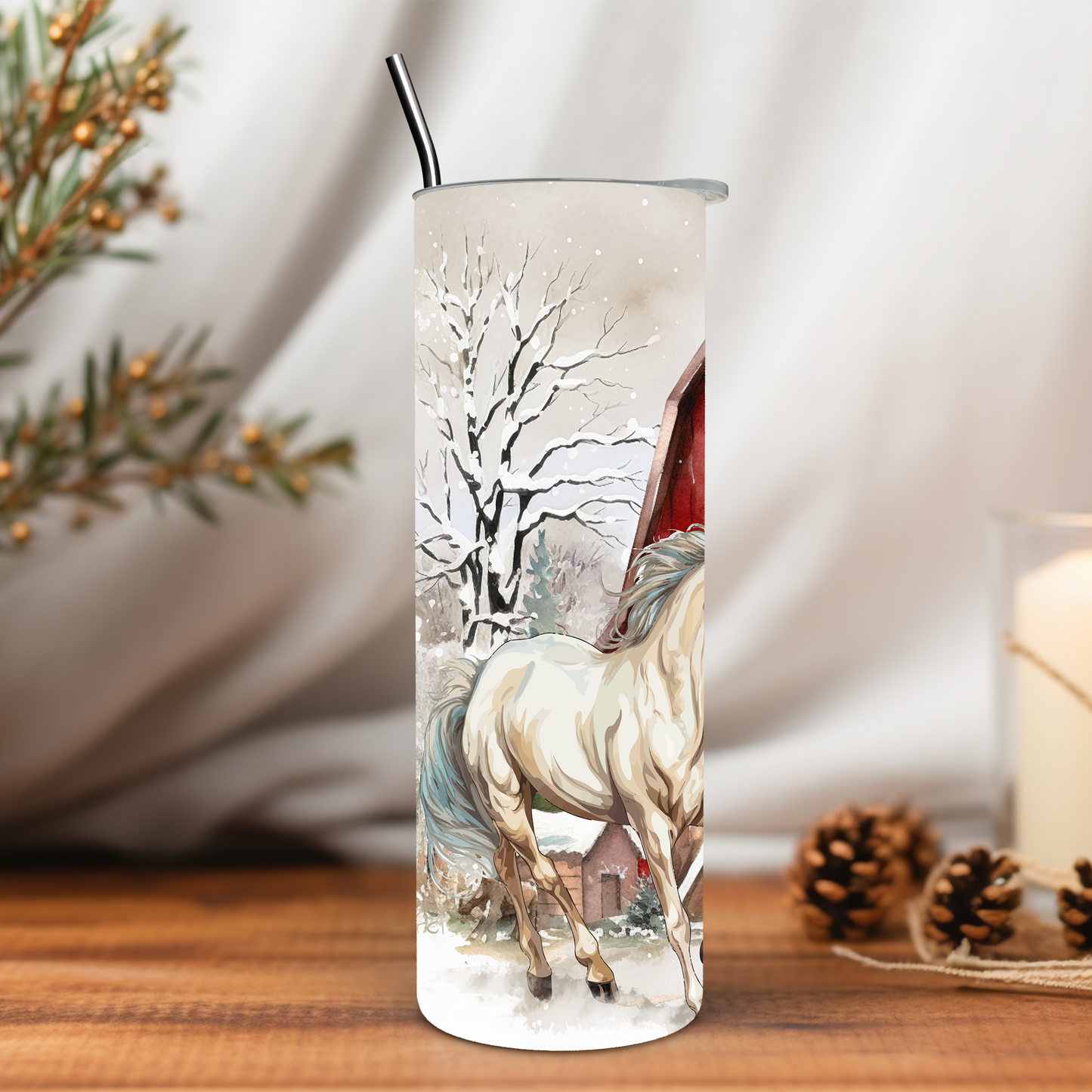 Christmas Horse 20 oz Tumbler