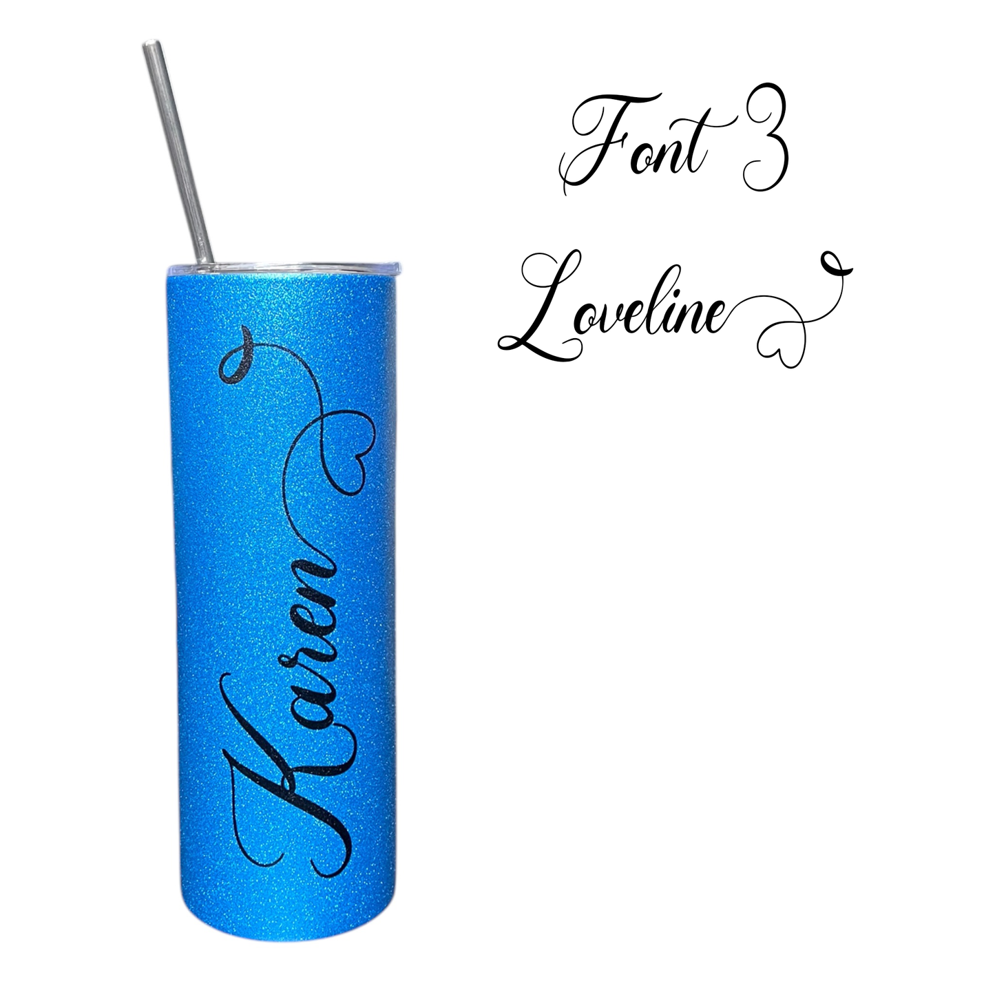 20 oz Personalized Sparkle Glitter Tumbler