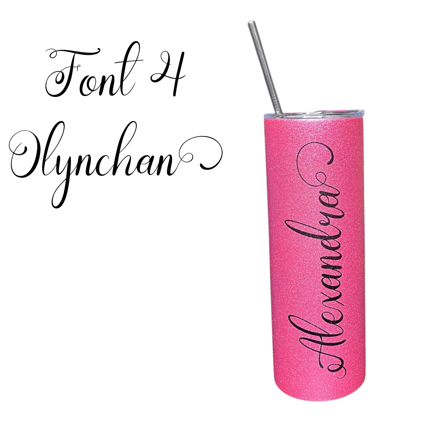 20 oz Personalized Sparkle Glitter Tumbler