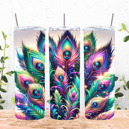 Peacock Feathers 20 oz Tumbler