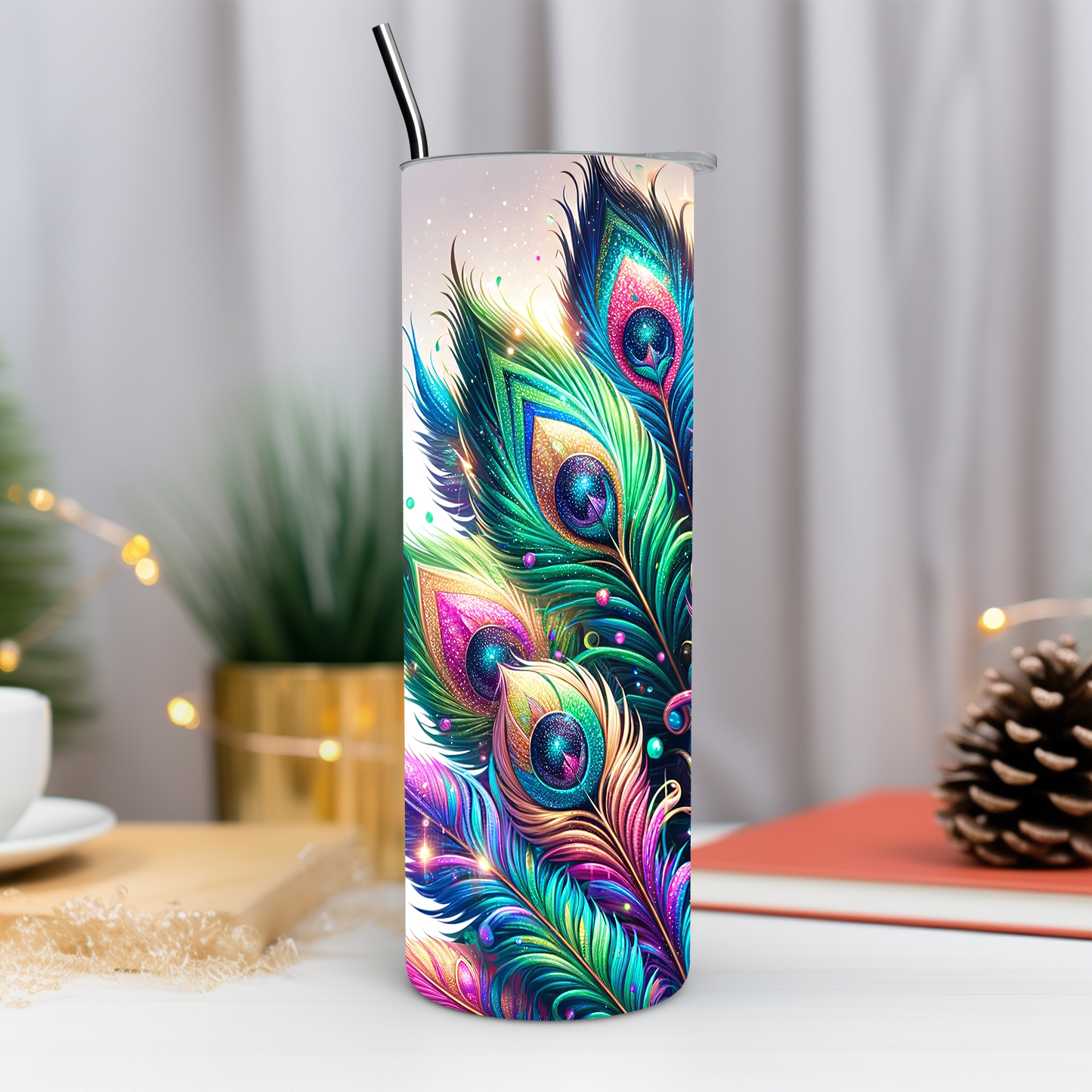 Peacock Feathers 20 oz Tumbler