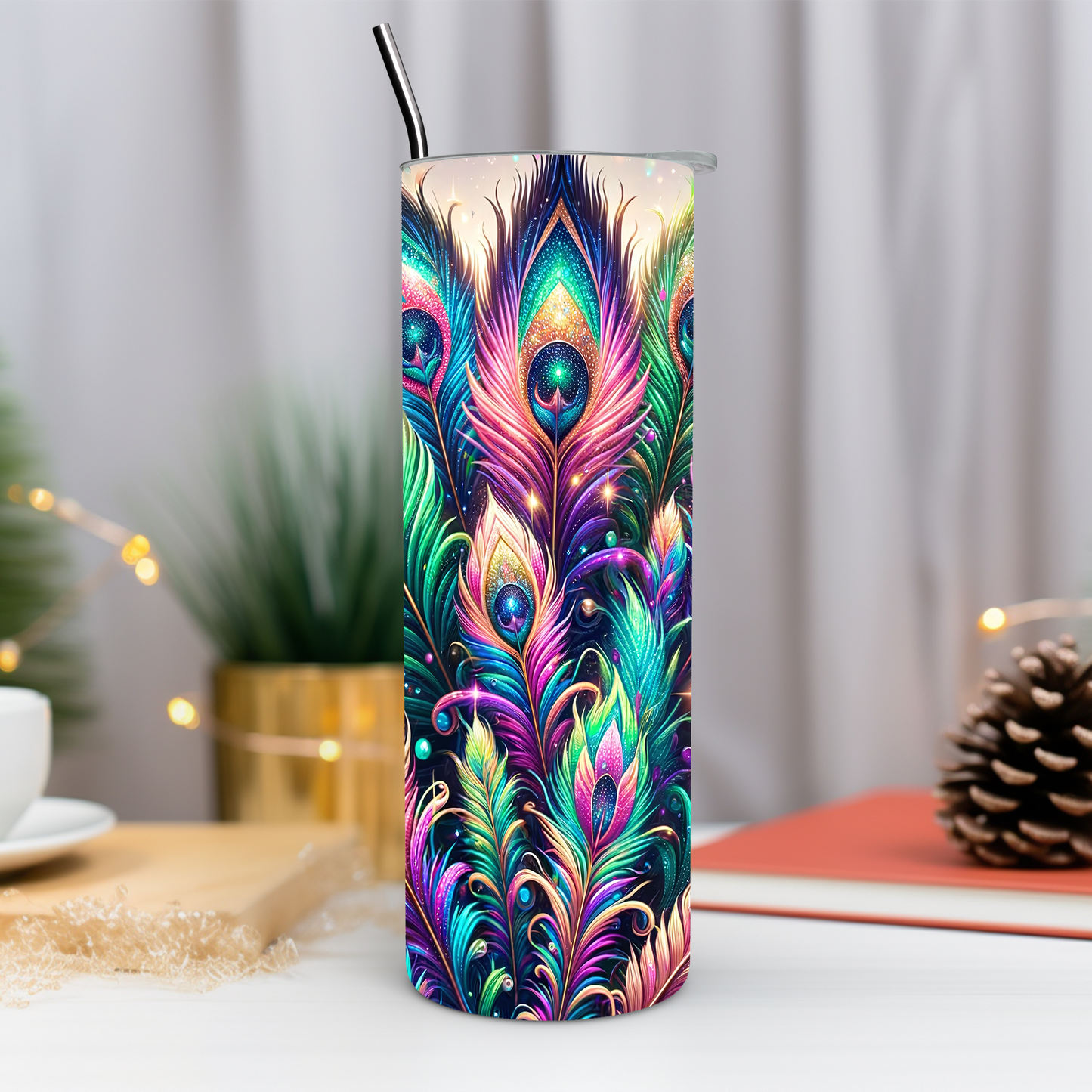 Peacock Feathers 20 oz Tumbler