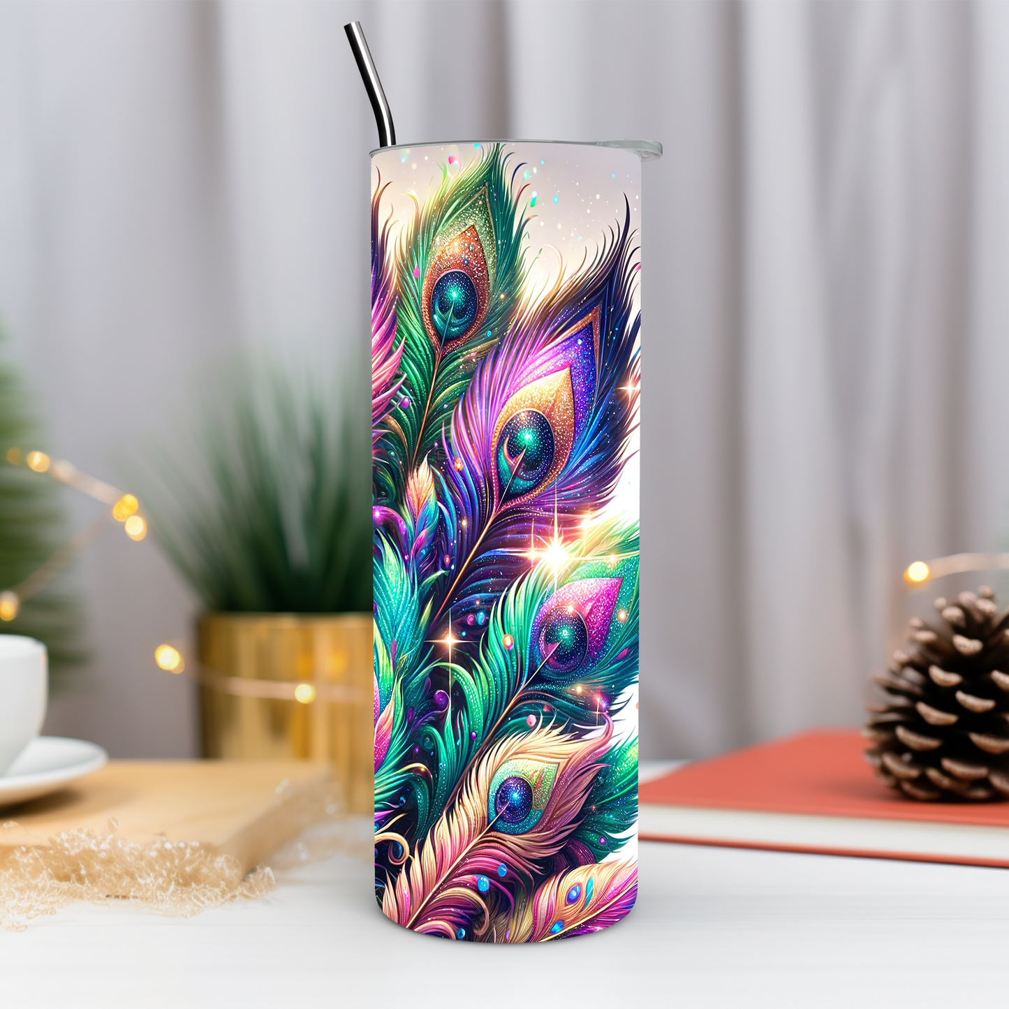 Peacock Feathers 20 oz Tumbler