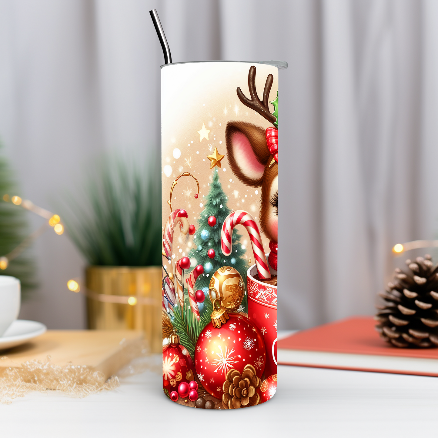 Christmas Reindeer 20 oz Tumbler