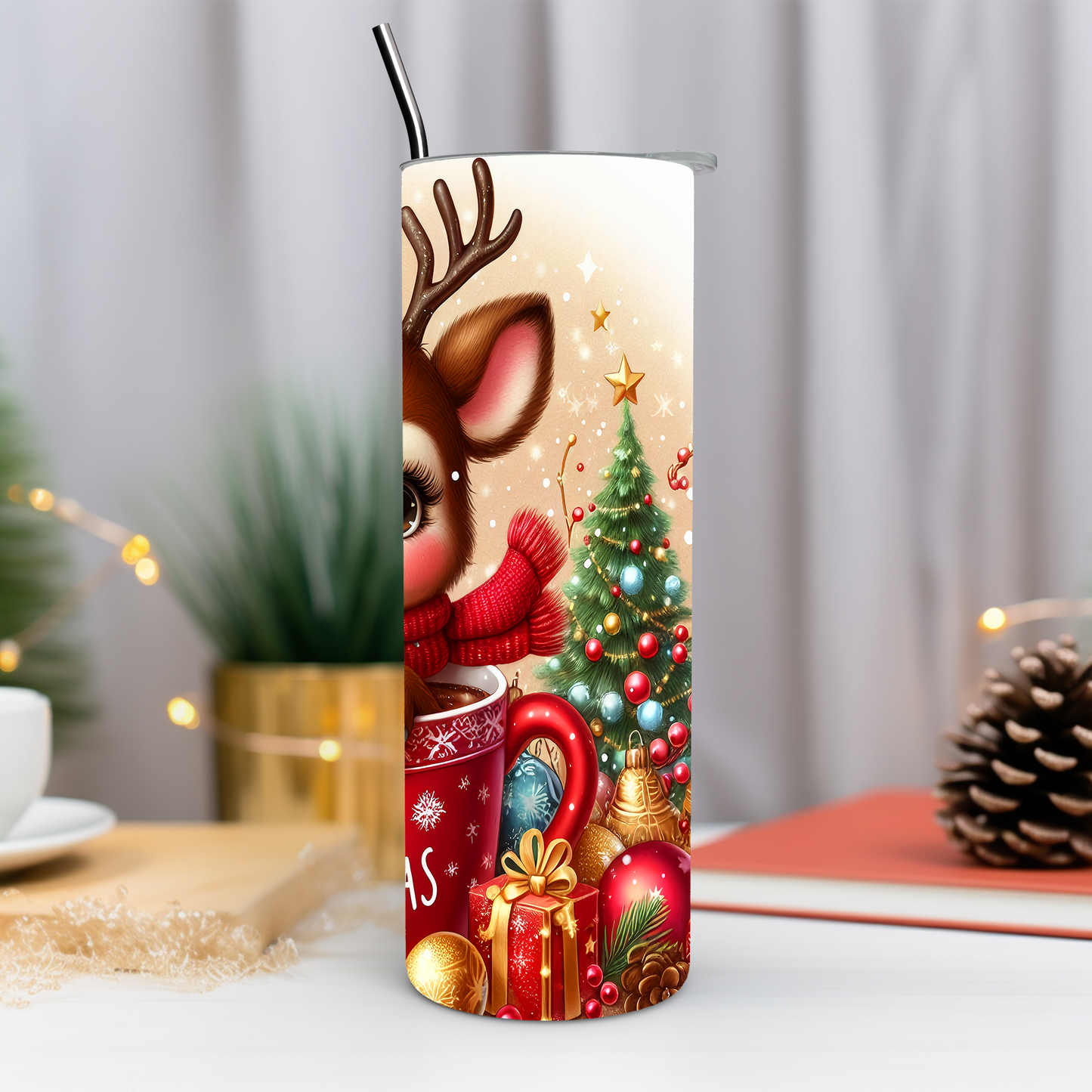 Christmas Reindeer 20 oz Tumbler