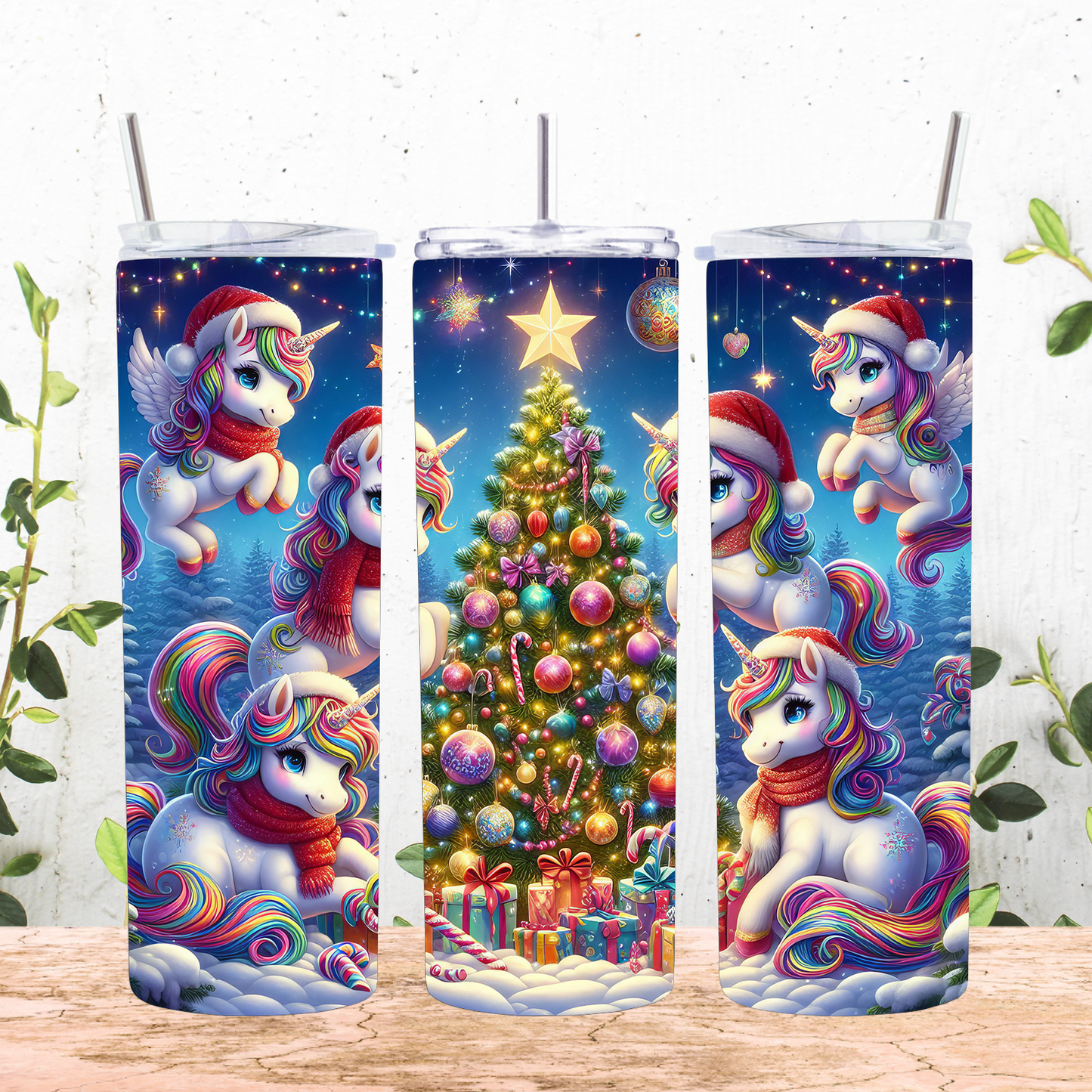 Christmas Unicorns 20 oz Tumbler